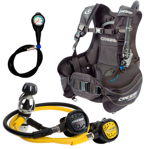 Conjunto de Regulador para Mergulho Cressi AC2 Compact + BC Start + Octopus Compact + Manômetro